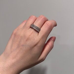 NWT 14K Diamond Mesh Half Band Ring